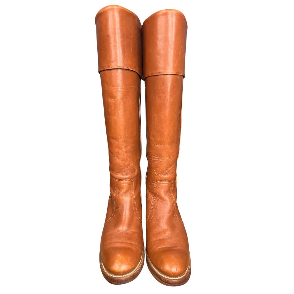 Vintage Frye Women’s Pirate Brown Leather Campus Boot Size US 8.5 - Picture 7 of 11